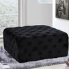 Ariel Velvet Upholstered Ottoman/Bench, Black