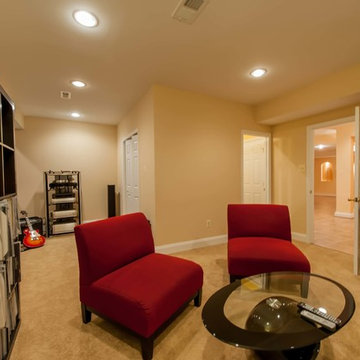 Basement Built for Entertainment in Clifton, Virginia