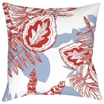 Laural Home Kathy Ireland Palm Scarlett Outdoor Decorative Pillow, 18"x18"