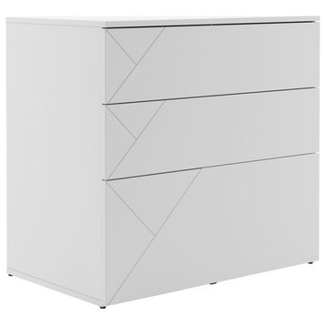 Nexera 608603 Atypik 3Drawer Storage and Filing Cabinet White