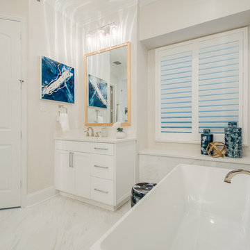 Full Service Transitional Masterbedroom And Bathroom Suite