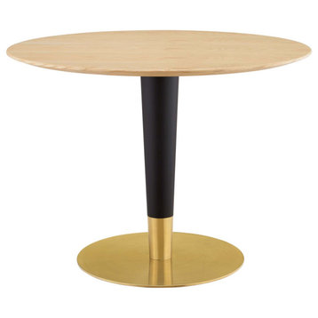 Zinque 40" Dining Table, Gold Natural