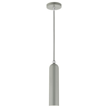 Shiny Light Gray Mid Century Modern, Minimal, Urban, Scandinavian Pendant