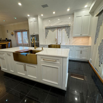 Rutt Kitchen - Galley Kitchen with White painted cabinetry