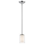 Z-Lite - Z-Lite 426MP-CH Willow 1 Light Mini Pendant in Chrome - Clean, graceful lines of the arms + glass shades define the Willow family. Chrome fixtures and inner matte opal with clear outer glass shades create clean and unique designs.