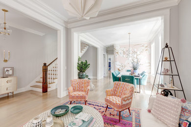 Inspiration for an eclectic living room remodel in Chicago