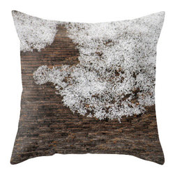 BACK to BASICS - Snow Crystals on Wood Pillow Cover, 20x20 - Decorative Pillows