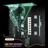 Remote Controlled Led Large Musical Shower System, Style E - Remote Control Ligh