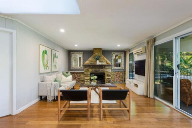 Example of a trendy family room design in Sunshine Coast
