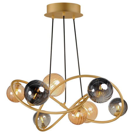 Planetary LED Chandelier in Gold