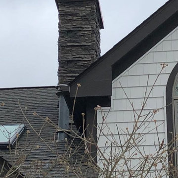 DIY Chimney Refacing with Iron Ore Stacked Stone