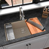 Karran Undermount 32.5" Single Bowl Quartz Workstation Sink, Bisque