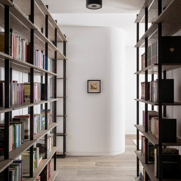 Proper Terrace Penthouse Primary Suite Hall with Library