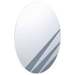 StyleCraft - Gray and Clear Contemporary Oval Geometric Design Frameless Mirror - The StyleCraft Contemporary Oval Geometric Design Frameless Mirror boasts a unique and modern style. The mirror's geometric design and matte gray stripes work well with many styles of decor. Place this mirror in your bedroom or bathroom.