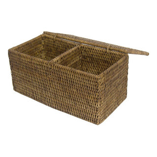 Rattan Small Cylinder Bathroom Bin/ Rattan Toilet Roll Holder -  in  2023