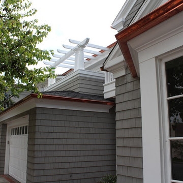Manhattan Beach Home,Copper K-Style Gutters, Pre-Downspouts