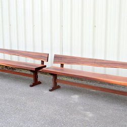 Walnut Benches with Backs - Dining Benches