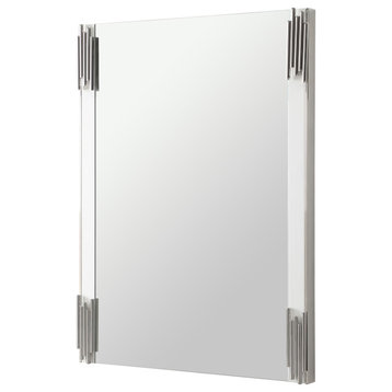Modrest Token Modern White and Stainless Steel Mirror