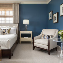 Master bedroom blue, red