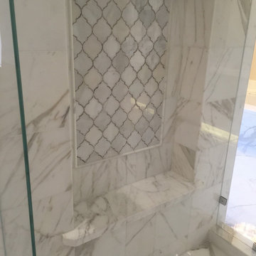Pasadena Calcutta Gold Marble Bathroom