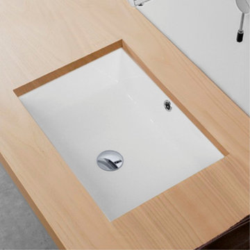 20" Porcelain Rectangular Undermount Bathroom Sink