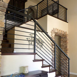 Modern Wrought Iron Star Railings - Stair Parts