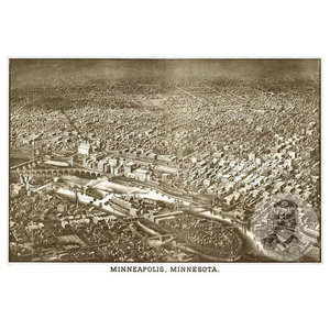 Sheboygan WI panorama c1885 map 36x24 