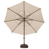 Fiji 11.5' Octagon Cantilever Umbrella, Black, Sunbrella Fabric