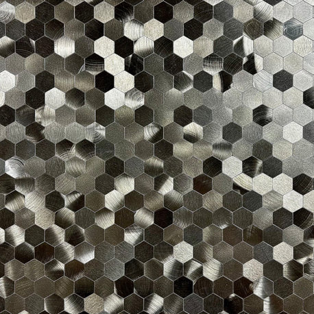 Peel & Stick 12"x12" Aluminum Metal Hexagon Mosaic Tile,Copper, Piece