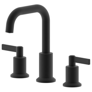 Kadoma Double Handle Matte Black Faucet, Drain Assembly Without Overflow