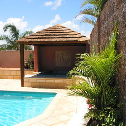 Natural Reed Thatch Umbrella - shade structure - Gazebos