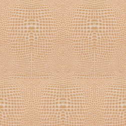 Crocodile Wallpaper in Nude by Brett Design - Wallpaper
