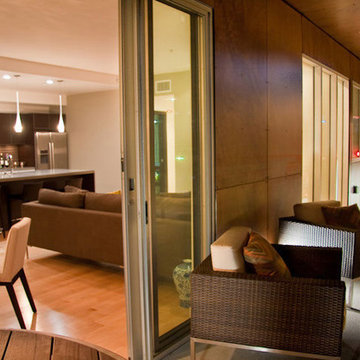 Staging view form the terrace into the space
