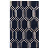 Modern BHS-0060805 Tufted Wool Navy Moroccan Area Rug | 3'3" x 5'3"