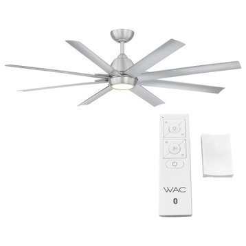 Mocha XL Indoor/Outdoor 8-Blade Smart Ceiling Fan 66" Brushed Aluminum With Kit