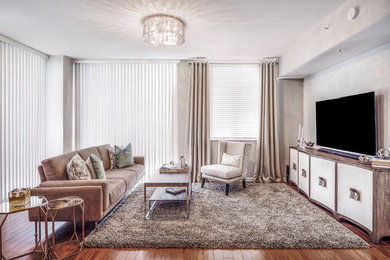 Transitional living room photo in Miami