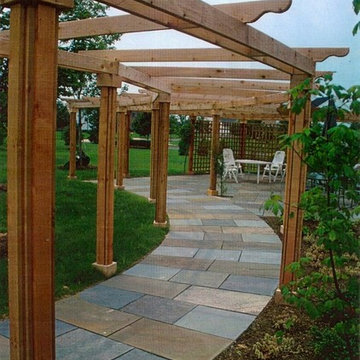 Bluestone Walkway, Terrace, & Cedar Pergola
