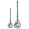 Buffed Silver Hole Set Of 2 Vases