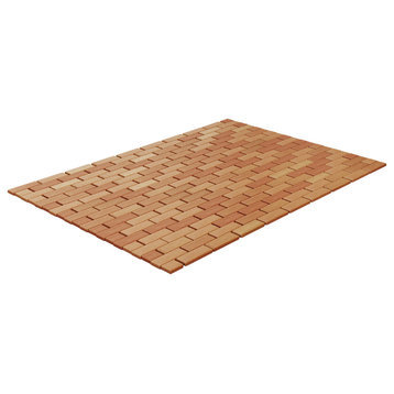 Lavish Home Bamboo Floor And Shower Mat, Lattice Design