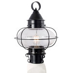Norwell Lighting - Norwell Lighting 1321-BL-SE Cottage Onion - One Light Medium Outdoor Post Mount - Featuring the rounded shape of an onion, encapsulaCottage Onion One Li Black Seedy Glass *UL: Suitable for wet locations Energy Star Qualified: n/a ADA Certified: n/a  *Number of Lights: Lamp: 1-*Wattage:100w E26 Medium Base bulb(s) *Bulb Included:No *Bulb Type:E26 Medium Base *Finish Type:Black