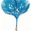7" Aqua Glitter Peacock Pick With 2 Feathers