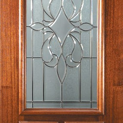 Slab Single Door 80 Mahogany New Orleans Arch Top Arch Lite Glass - Front Doors
