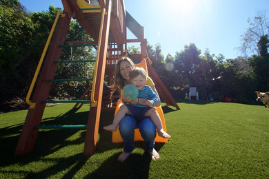 Design ideas for a large modern backyard landscaping in San Diego.