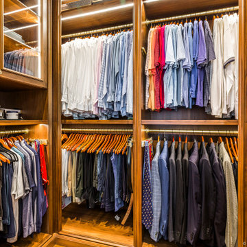 Masculine walk in closet