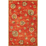 KAS Rugs & Home - Syriana 6008 Sienna Allover Mahal Rug, 3'3"x5'3" - Syriana 6008 Sienna Allover Mahal 3'3"x5'3". Hand-Tufted of 100% New Zealand Wool with Cotton Backing. Made in India. Vacuum regularly & spot clean stains. Professional cleaning recommended periodically.