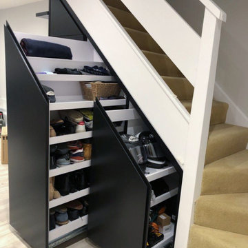 Modern Black - under stairs storage - small home bar