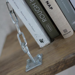 Susie Reclaimed Scaffolding Board Shelf with Galvanised Steel Pipe Wall Brackets - Display & Wall Shelves