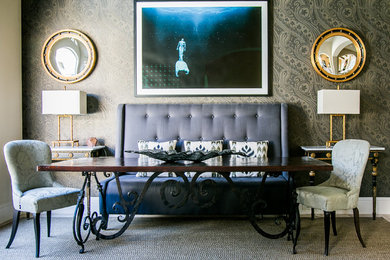 Tuscan dining room photo in Houston