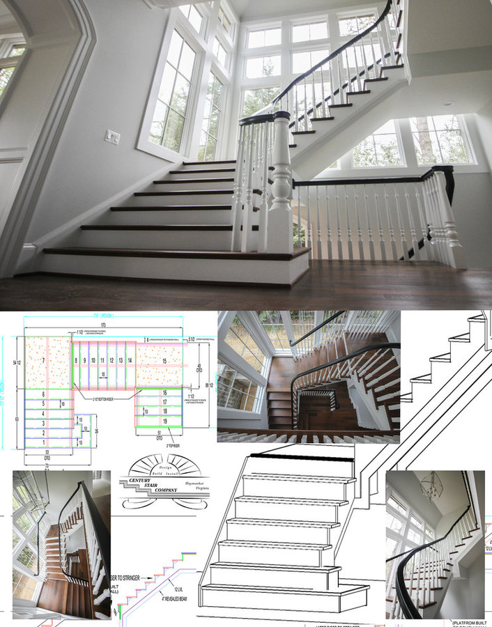 Powerful Impression by Floating Staircase in Suburban Foyer