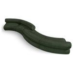 Meridian Furniture - Bale Cream Chenille Fabric Modular Sofa, Green, 4-Piece, S-Shaped - Experience the perfect fusion of style and coziness with this Bale green chenille fabric modular sofa, a standout piece from the Bale collection. A seamless combination of form and function, this sofa offers an inviting place to relax and curl up with a good book. Its luscious soft green chenille upholstery exudes sophistication and provides unrivaled comfort. The sofa's upholstery has a cross-hatched design for a unique texture, adding to its aesthetic beauty in the living room, study, or lounge.